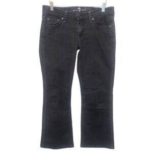 7 For All Mankind Women's Black Bootcut Low-rise Denim Jeans Size 28